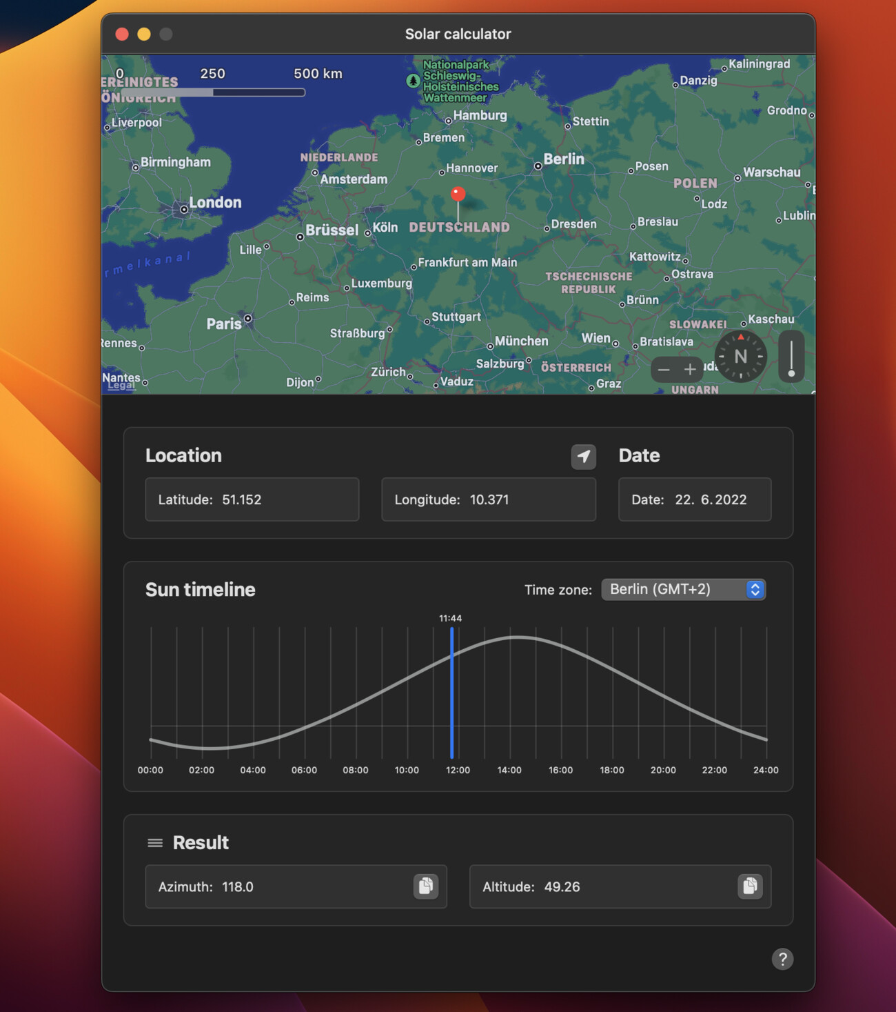 Equinox App - Solar Calculator